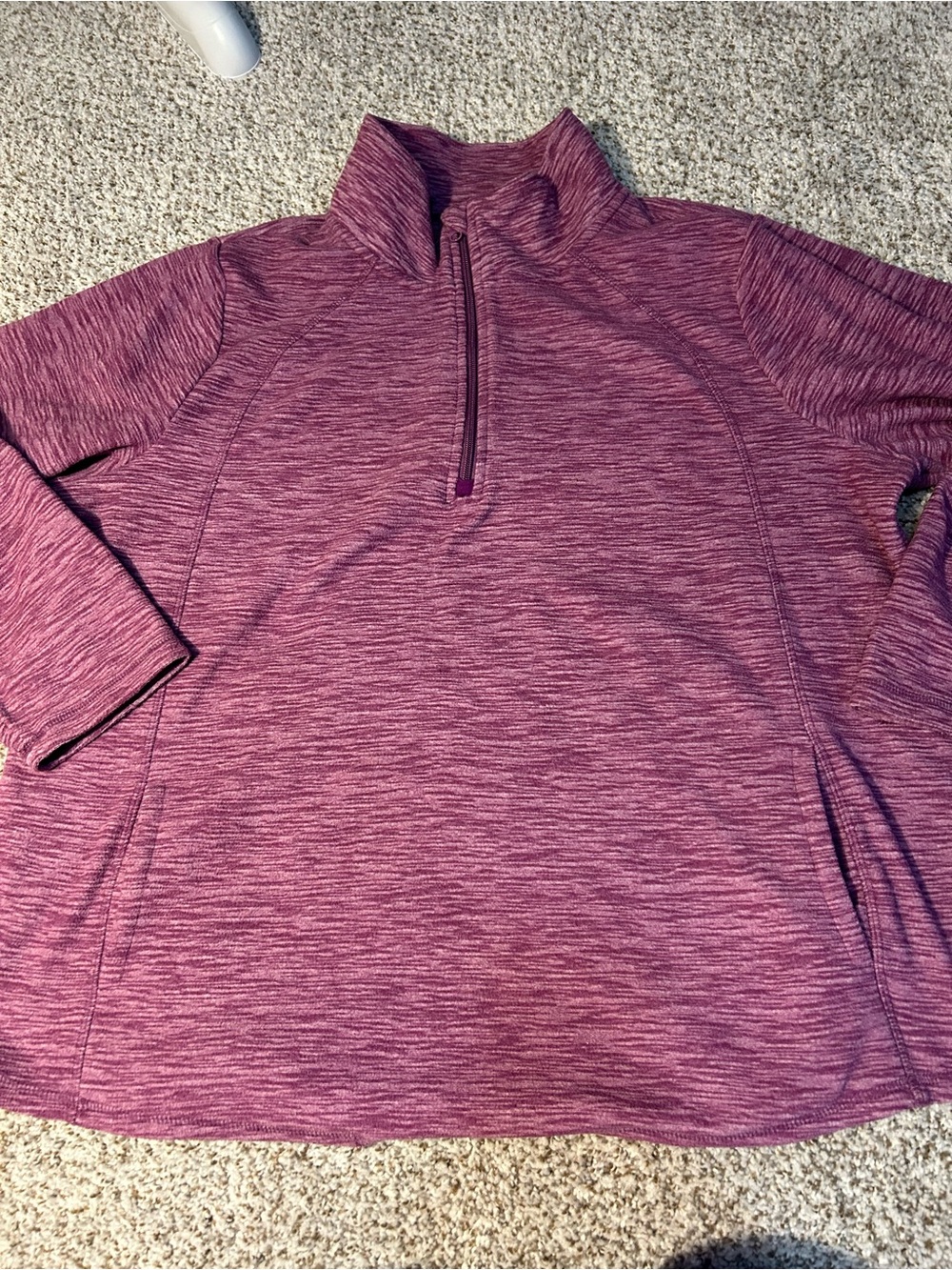 St. John's Bay Plum Space-Dye Quarter-Zip Pullover